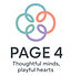 Page4Mentors logo with four colorful interlinked loops and the tagline "Thoughtful minds, playful hearts"