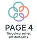 Page4Mentors logo with four colorful interlinked loops and the tagline "Thoughtful minds, playful hearts"