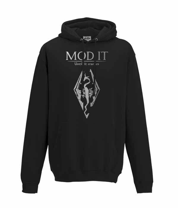 Skyrim Mod it until it crashes adults hoodie