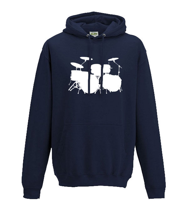 Thumbnail: Drum kit silhouette Adults hoodie