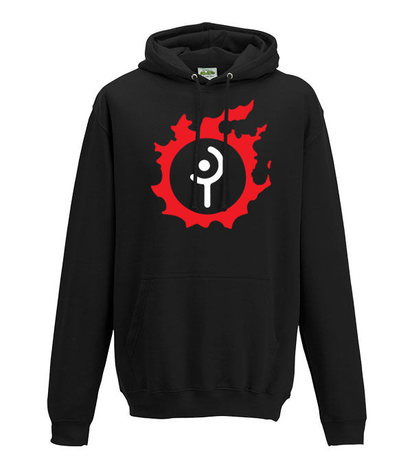 Final Fantasy XIV Unisex adults fit black hoodie with White Mage WHM icon