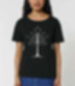 tree of gondor emblem sigil black womens t-shirt