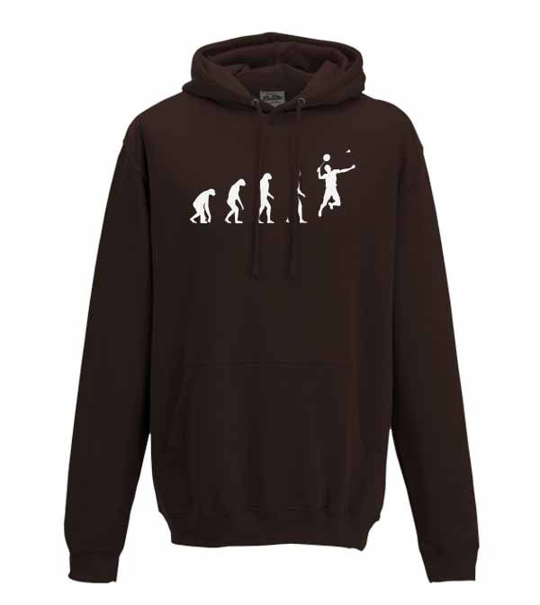 Thumbnail: Adult's unisex hoodie - Evolution Of Badminton