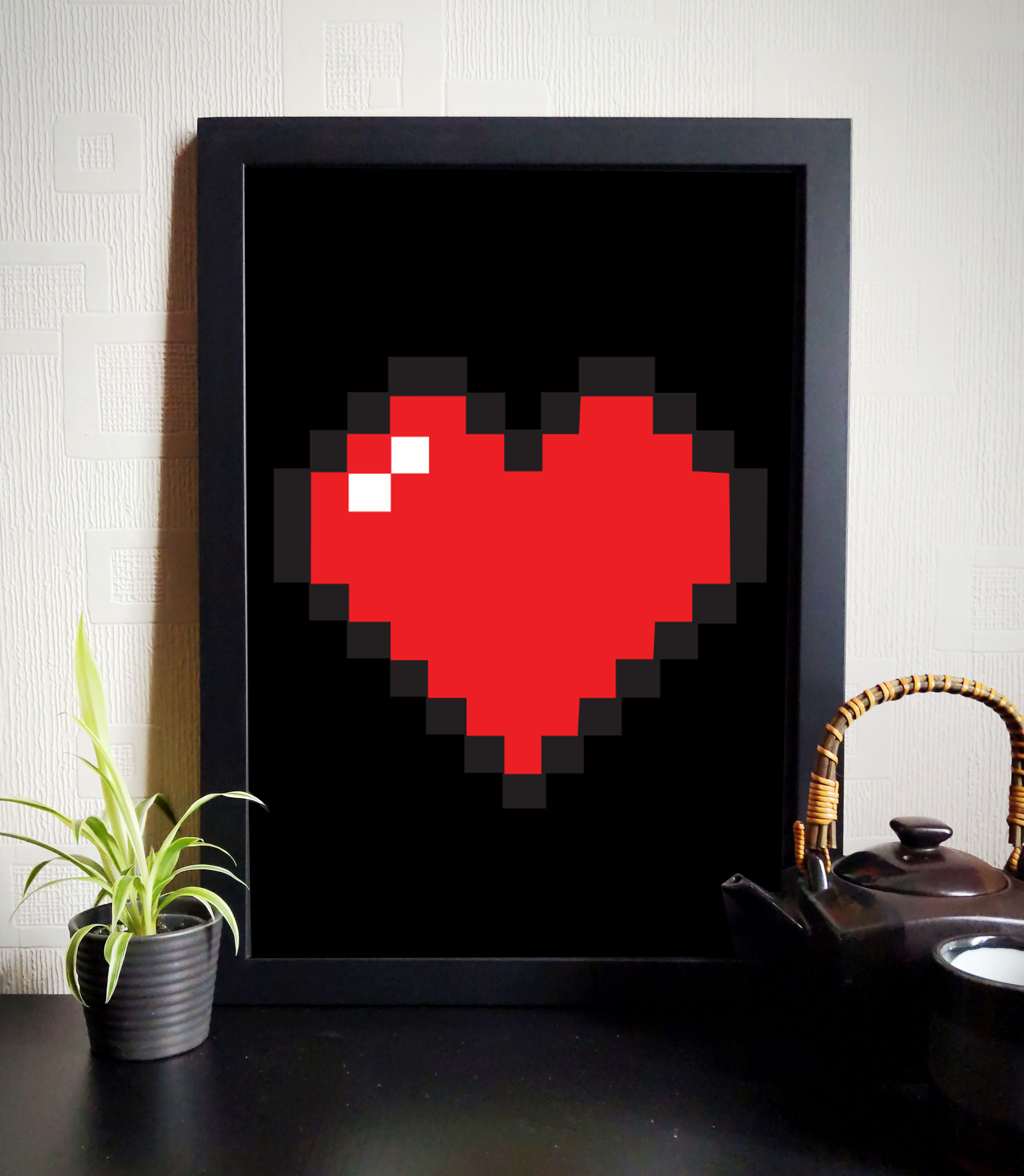 Pixel Heart - A3 art print