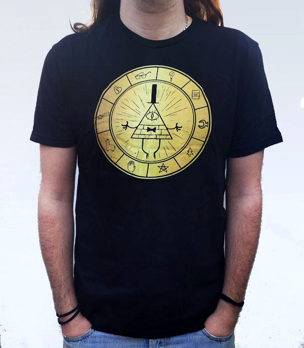 Gravity Falls Bill Cipher zodiac wheel men's T-shirt