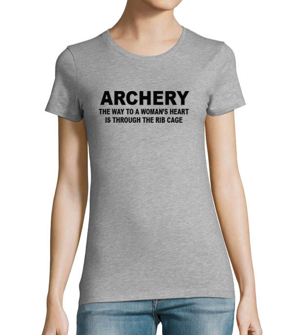 Thumbnail: Archery - The way to a womans heart is through the ribcage Womens T-shirt