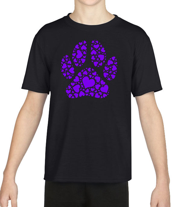 Thumbnail: Kid's fit T-shirt - Paw Print Made Of Hearts
