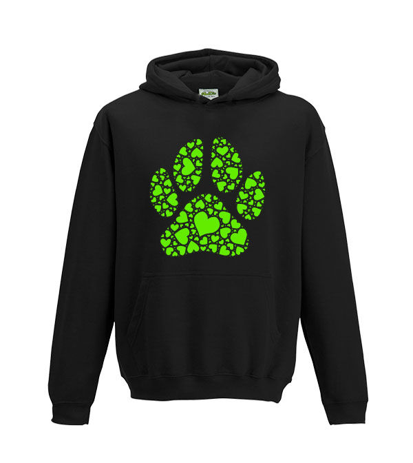 Thumbnail: Kid's Fit Hoodie - Paw Print Made Of Hearts