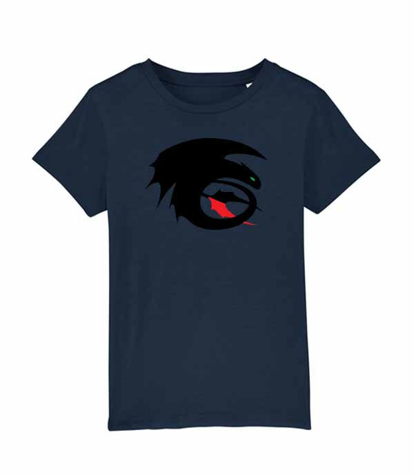 Thumbnail: Night Fury icon how to train your dragon toothless symbol navy kids T-shirt