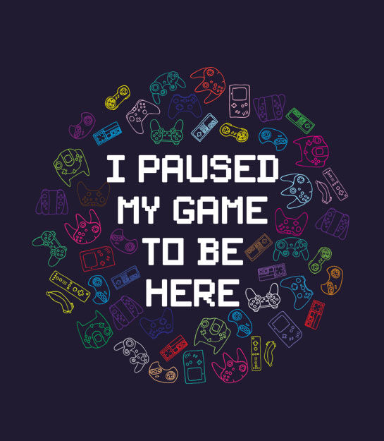 Thumbnail: Adult's fit pullover hoodie - I paused my game to be here