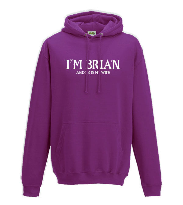 Thumbnail: Adult's unisex hoodie - I'm Brian, and so is my wife