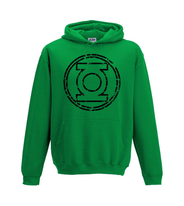 Green Lantern inspired distressed logo DC comics Hero Kids Hoodie