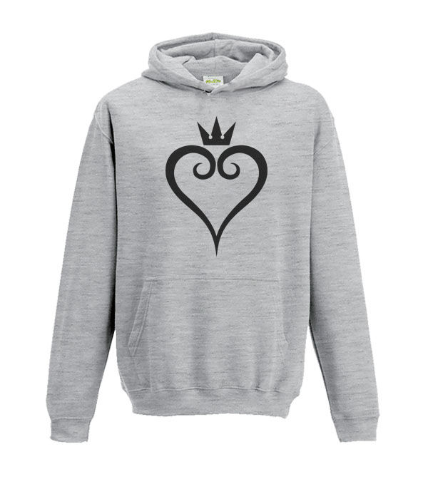 Thumbnail: Kingdom hearts symbol video game logo kids fit hoodie in light grey