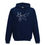 Thumbnail: Origami fox outline line art Zenvie original artwork kids hoodie children's pullover hooded sweatshirt in navy