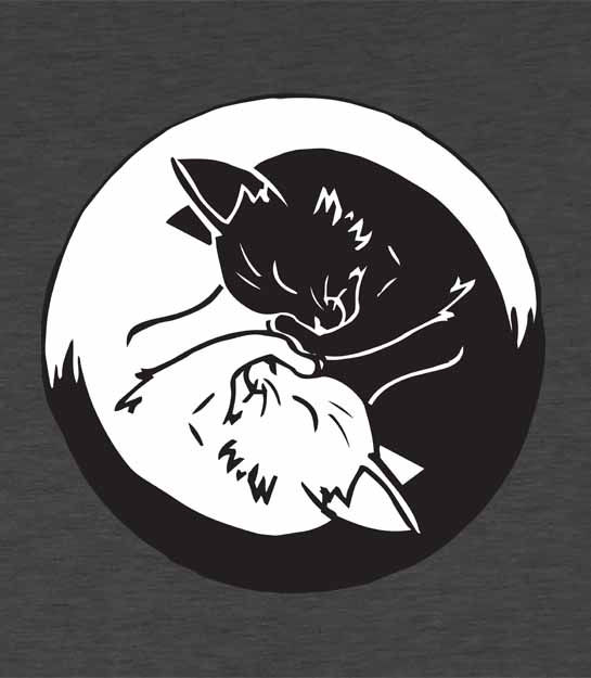 Thumbnail: Yin and Yang sleeping cats mens fit T-shirt