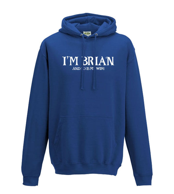 Thumbnail: Adult's unisex hoodie - I'm Brian, and so is my wife