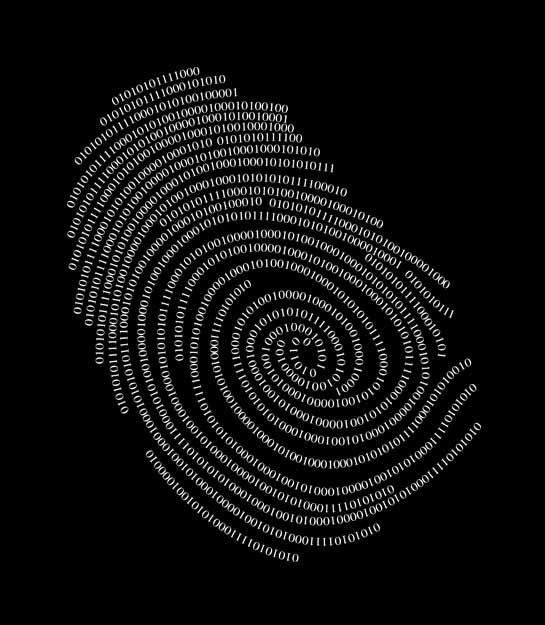 Thumbnail: Binary thumb print A3 art print