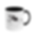 T-rex Tyrannosaurus skull zenvie designs print on a two tone cup, white mug with black handle