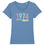 Thumbnail: 1974 in a multicoloured distressed line font with the word vintage underneath on a blue women's T-shirt