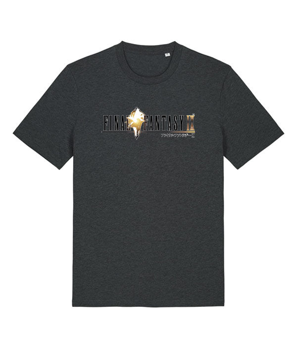 Thumbnail: Final Fantasy IX logo FFIX title screen FF9 cover art men's T-shirt in dark grey