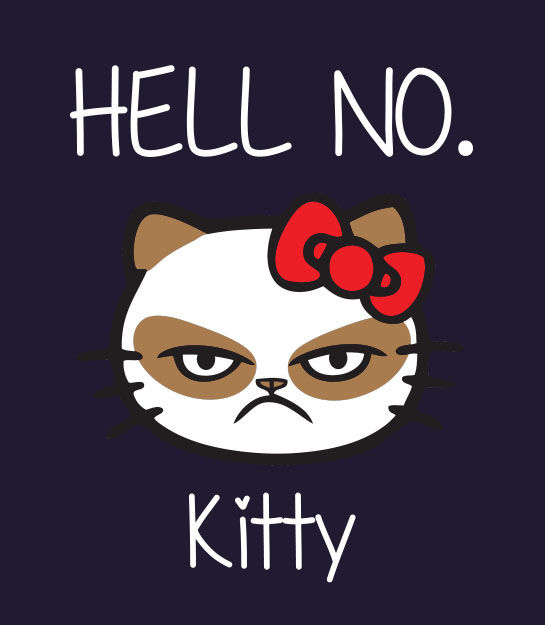 Thumbnail: Adult's fit pullover hoodie - HELL NO. Kitty
