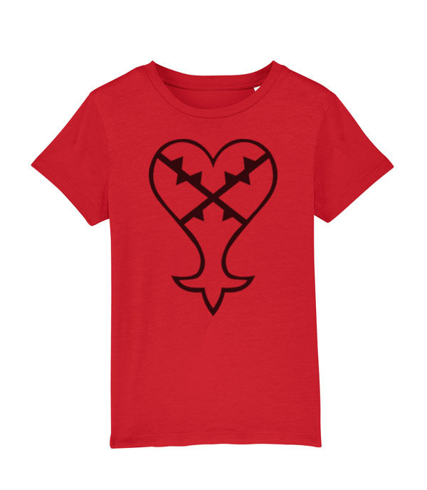 Thumbnail: Heartless Kingdom hearts symbol video game logo kids fit tshirt in red