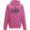 Thumbnail: Sounds Gay, I'm In bold lettering funny design with Rainbow and Rainbow lettering printed onto a pink hoodie