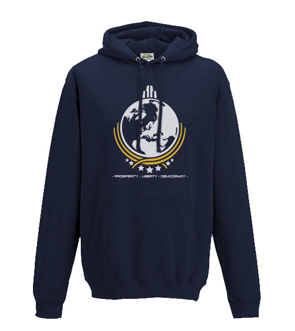 Thumbnail: super earth adults hoodie helldivers gaming video game hooded sweatshirt in navy