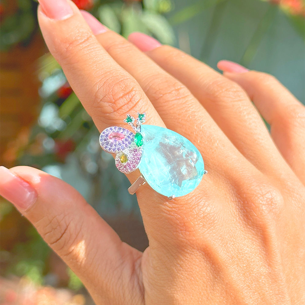 ANEL TURMALINA BORBOLETA