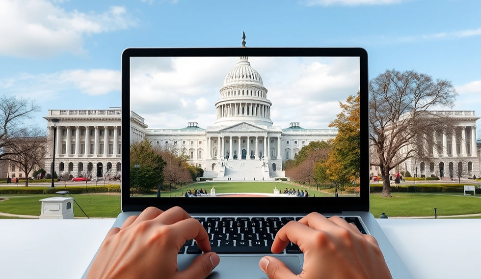 Nation's capital building on a laptop screen