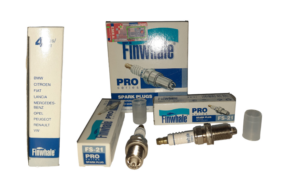 4X FINWHALE FS-21 Spark Plug  LANCIA FIAT OPEL BMW MERCEDES RENAULT
