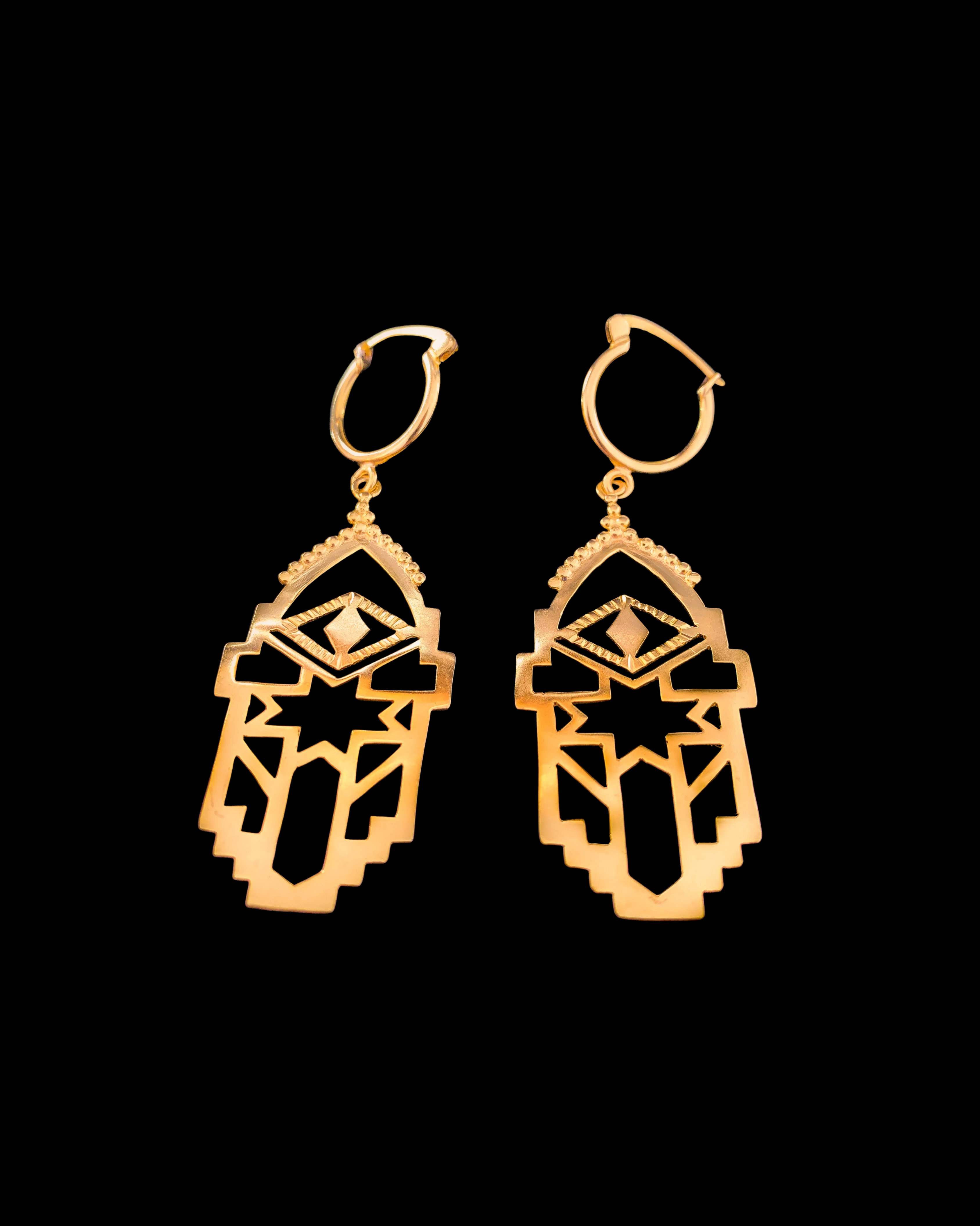 THE KHAMSA EARRINGS - 18Kt Gold plated 925 Silver