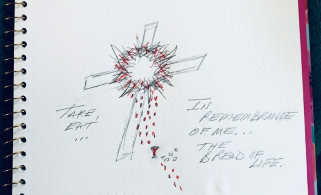 A sketch image representing communion