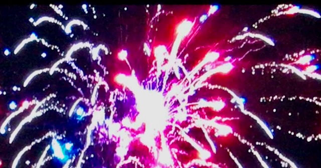 Red, white, and blue firework!