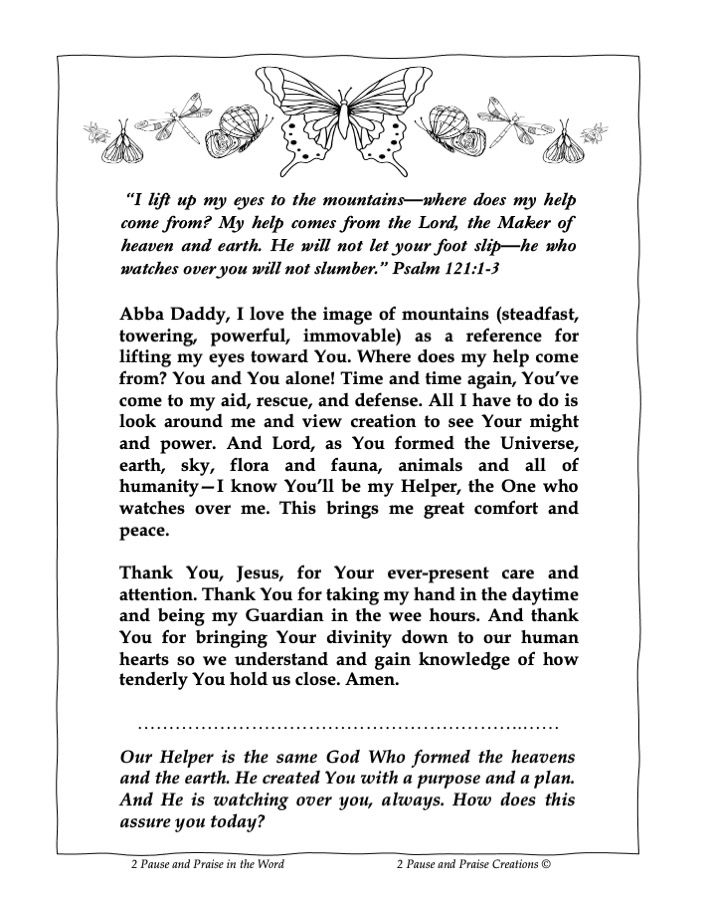 Sample Devotion & Meditation for the On Wings of Prayer Word Search Puzzle Book