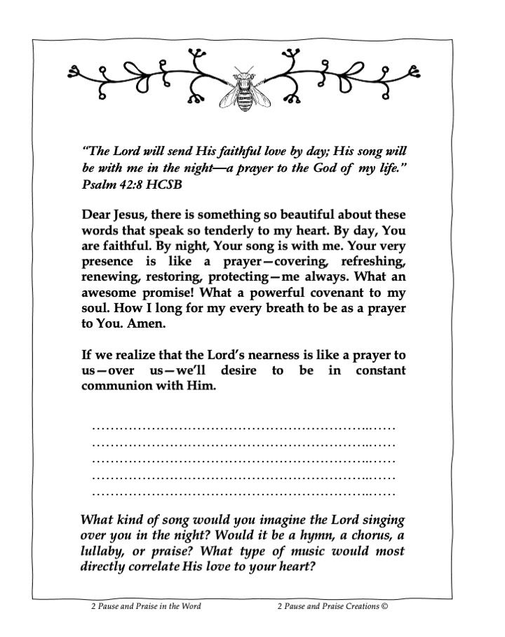 Sample Devotion & Meditation Page
