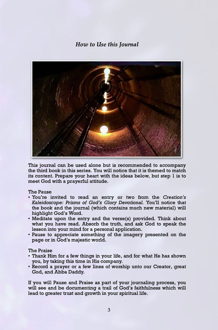 Prisms of God's Glory Journal Page