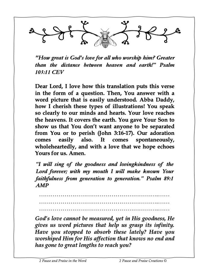 Sample Devotion & Meditation Page