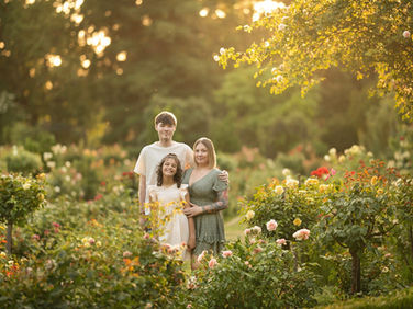 Family session at McKinley Rose Garden by Kristina Martin Photography, best Sacramento family photographer, golden hour photos in rose garden, soft natural light family portraits