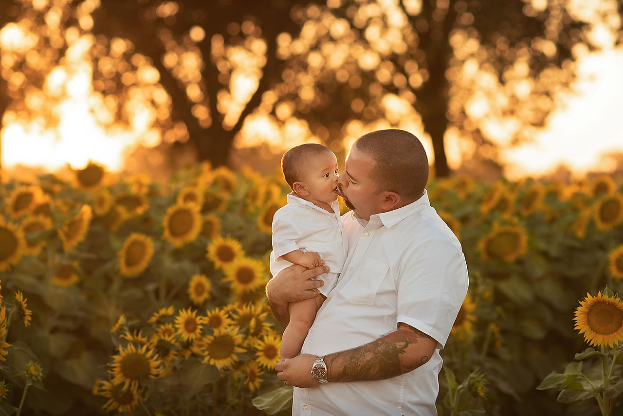 Family session in the sunflowers taken by Sacramento Family Photographer Kristina Martin