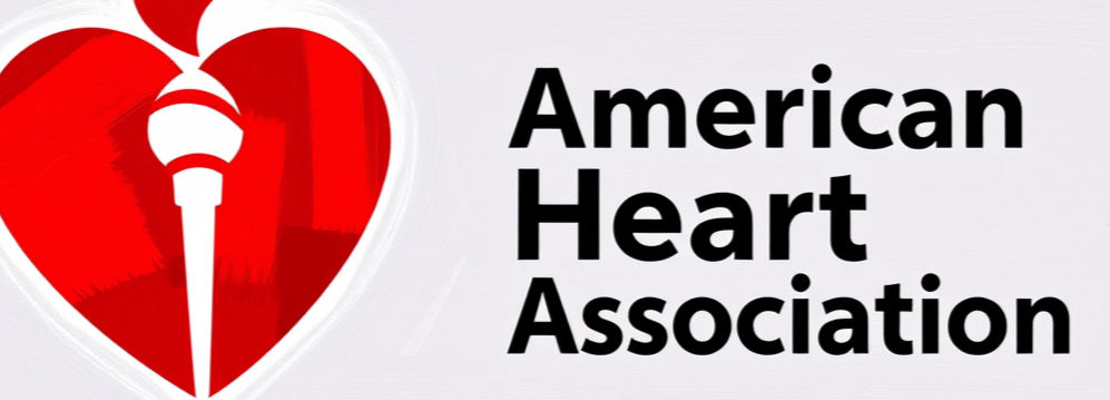 American Heart Association logo with heart and text. Represents healthcare and support services.