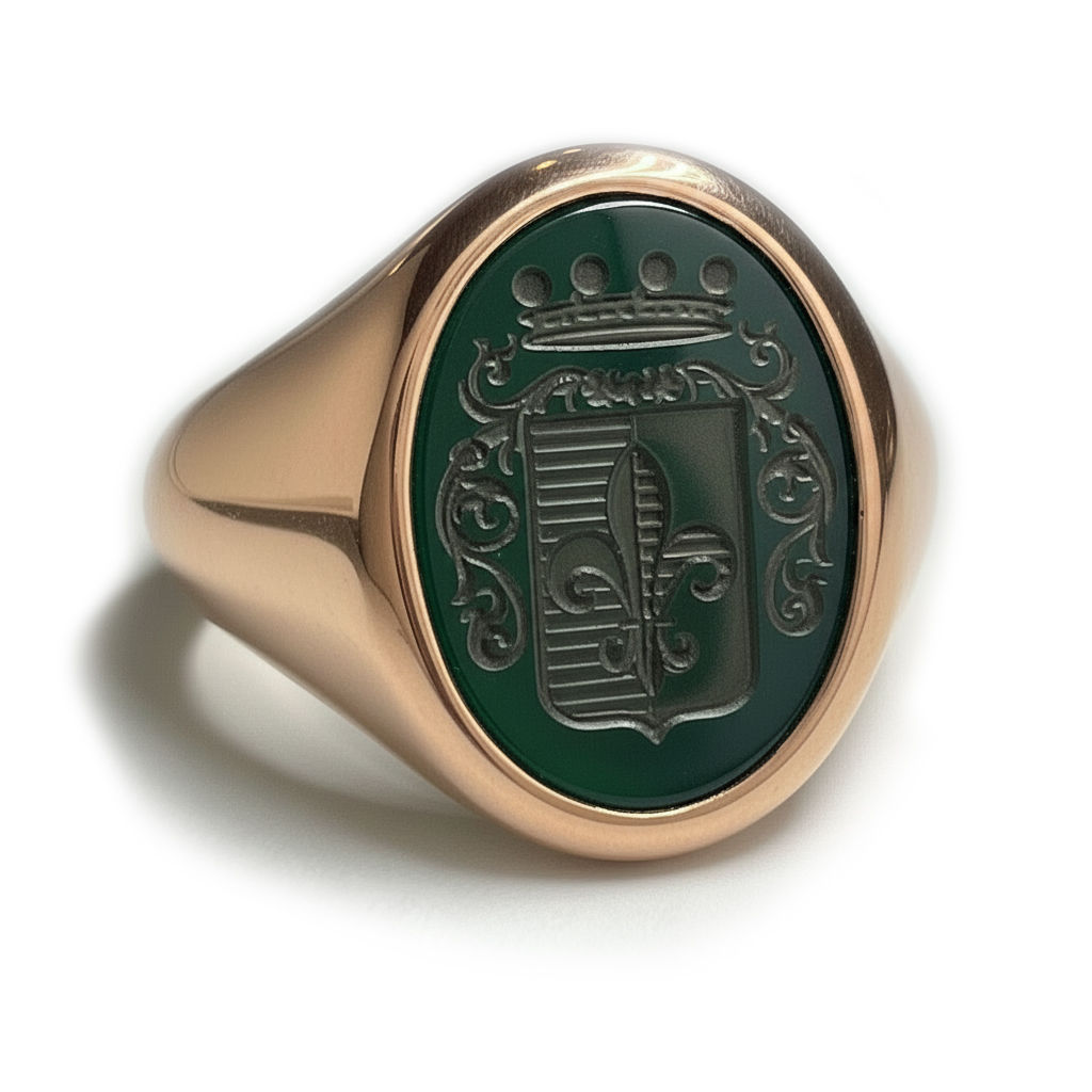 INGLATERRA 12 Vermelho Ouro clássico - chevalière em ouro 18 quilates