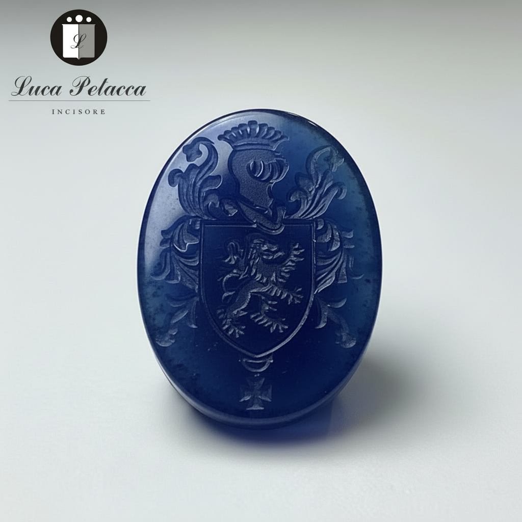 Cartigli - Agata blu - ovale 12mm x 16mm