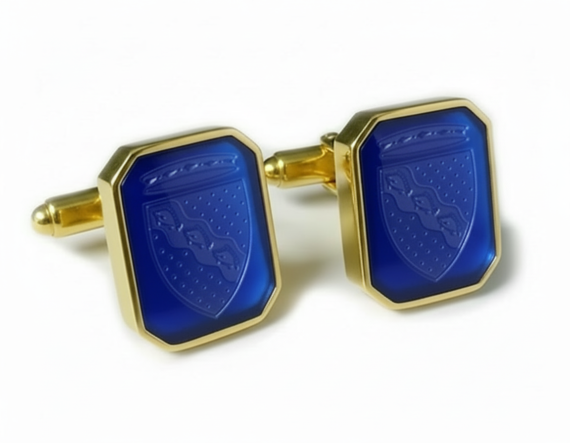 Gemelli in argento 925 dorato e agata incisa