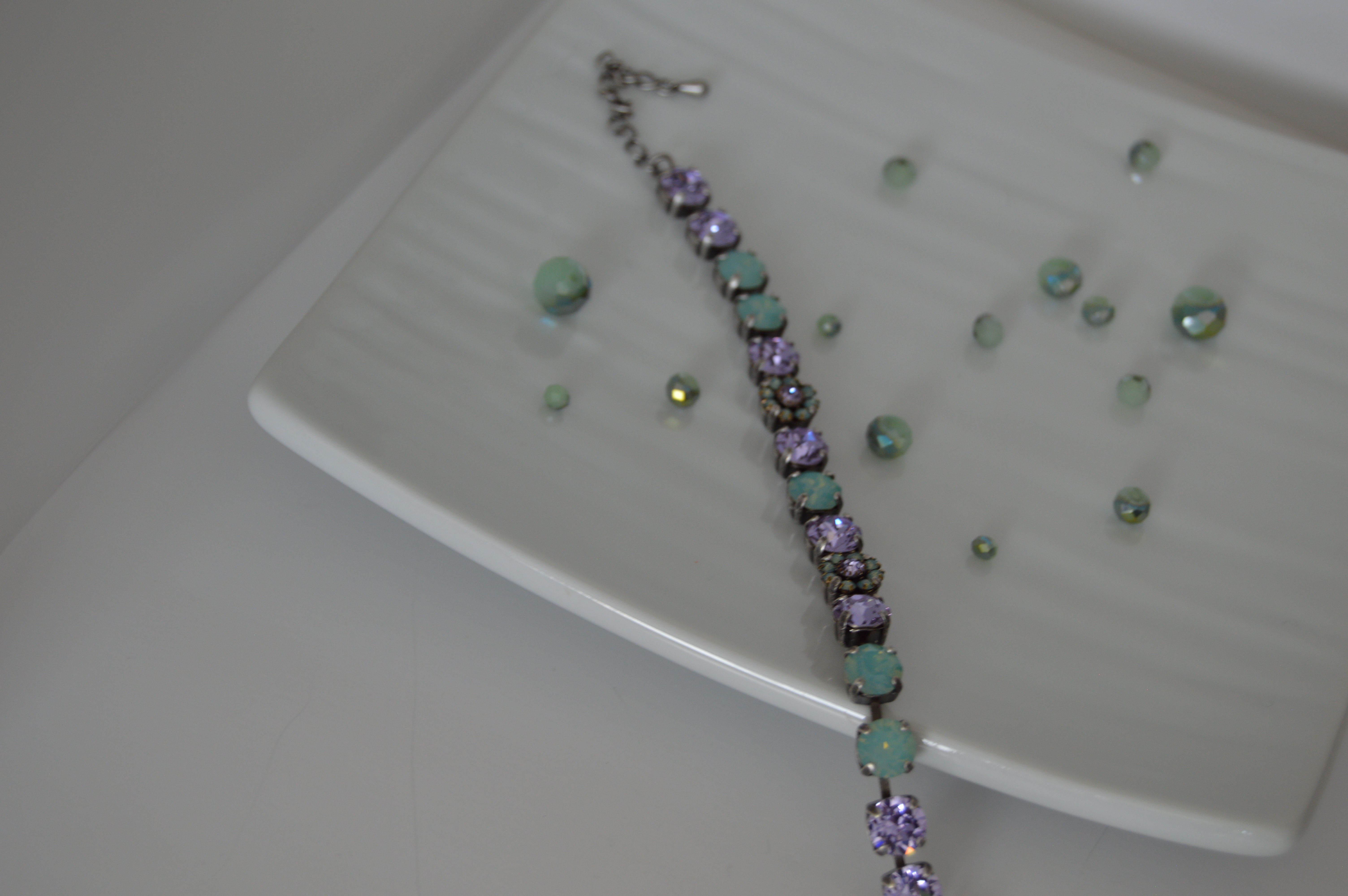 Violet and Pacific Opal Crystal Bracelet