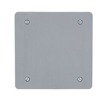 2-Gang Blank Non-Metallic Weatherproof Cover, Gray
