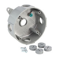 4 in. Round Metal Weatherproof Box with (5) 1/2 in. Holes