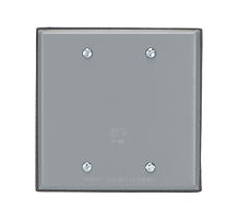 2-Gang Blank Metallic Weatherproof Cover, Gray