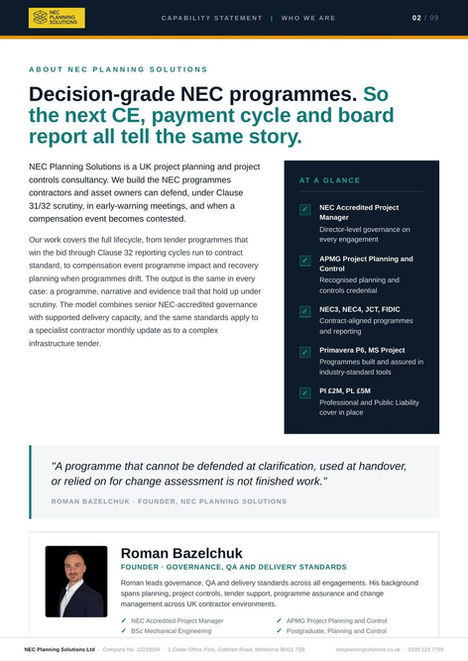 NEC4 Programme Acceptance Checklist preview