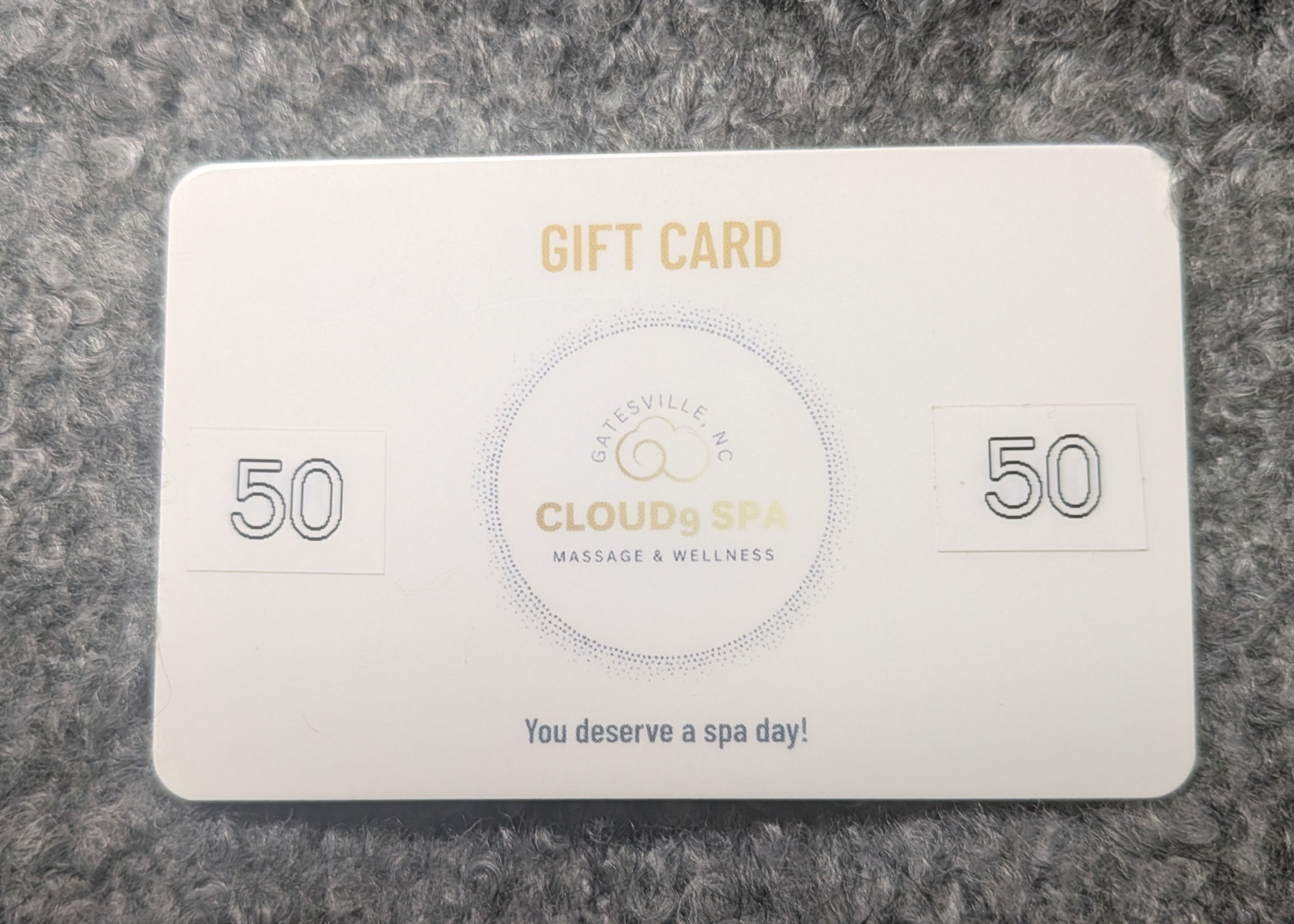 Physical Copy of e-Gift Card